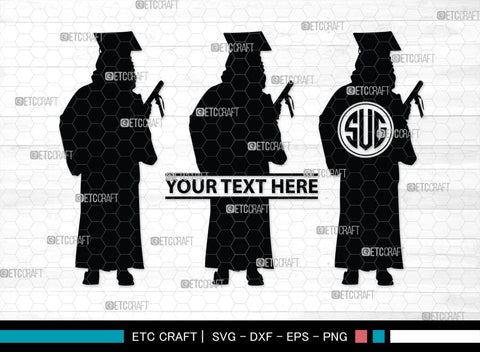 Graduate Monogram, Graduate Silhouette, Graduate SVG, Graduation Svg, Graduation Cap Svg, Hat Svg, Graduation man Svg, SB00440 SVG ETC Craft 