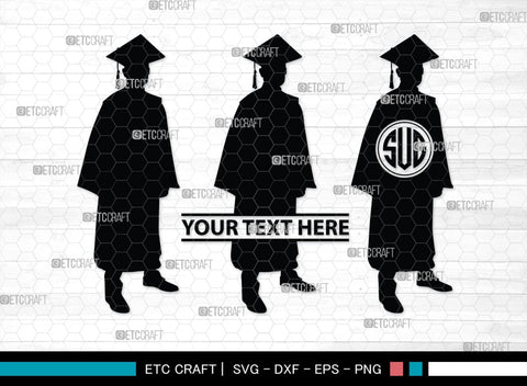 Graduate Monogram, Graduate Silhouette, Graduate SVG, Graduation Svg, Graduation Cap Svg, Hat Svg, Graduation man Svg, SB00440 SVG ETC Craft 