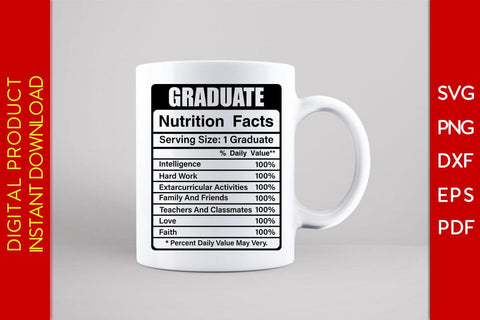Graduate Nutrition Facts SVG PNG PDF Cut File SVG Creativedesigntee 