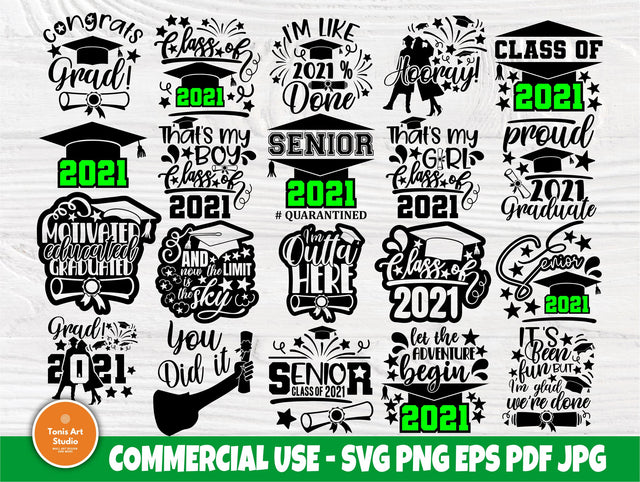 Graduate SVG Bundle, Class of 2021 Svg, Senior Svg SVG TonisArtStudio 