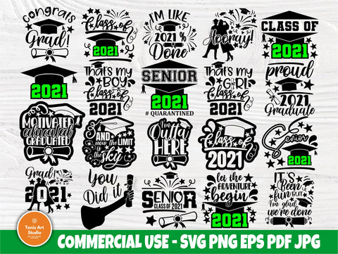Graduate SVG Bundle, Class of 2021 Svg, Senior Svg SVG TonisArtStudio 