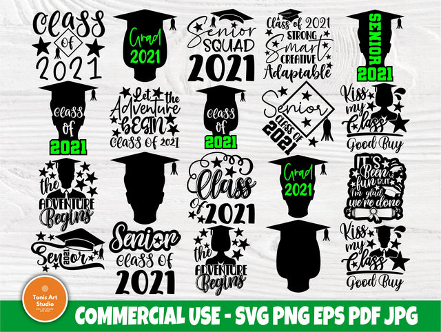 Graduate SVG Bundle, Class of 2021 Svg, Senior Svg SVG TonisArtStudio 