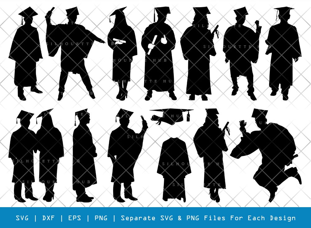 Graduation Cap SVG, Graduation Hat Clipart, Graduate Silhouette