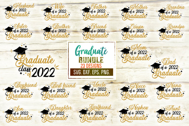Graduate Svg. Graduation Family Bundle Svg. Family of a 2022 Graduate Svg. Graduate 2022 Svg. Cricut, Silhouette, dxf, eps, png SVG Mint And Beer Creations 