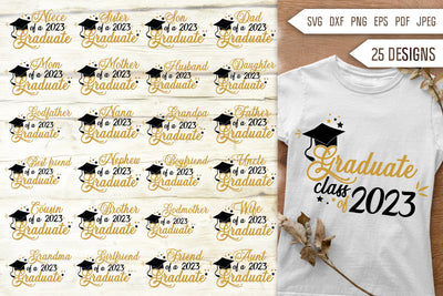 Graduate Svg. Graduation Family Bundle Svg. Family of a 2023 Graduate Svg. Graduation Squad 2023 Svg. Graduation Shirts For Family SVG Mint And Beer Creations 