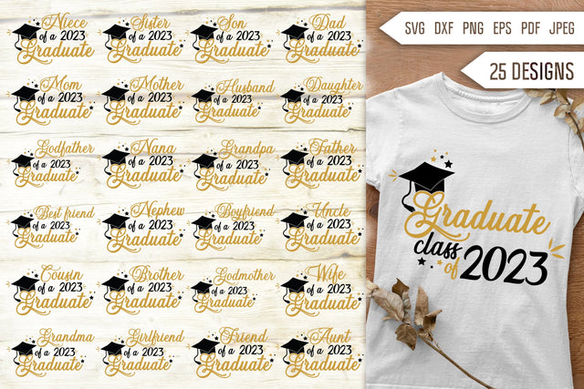 Graduate Svg. Graduation Family Bundle Svg. Family of a 2023 Graduate Svg. Graduation Squad 2023 Svg. Graduation Shirts For Family SVG Mint And Beer Creations 