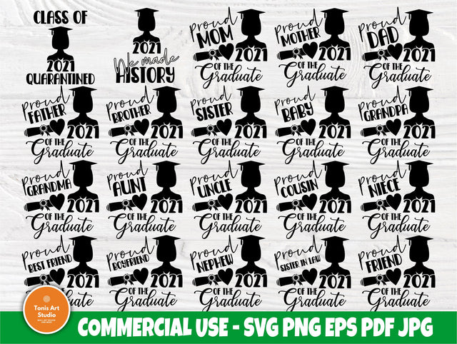 Graduation 2021 SVG Bundle, Class of 2021 Shirts, Graduate Svg SVG TonisArtStudio 