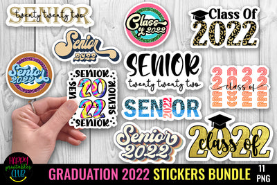 Graduation 2022 Stickers Bundle I Graduation Stickers SVG Happy Printables Club 