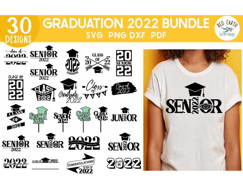 Graduation 2022 SVG Bundle,School Senior class of 2022 SVG SVG Redearth and gumtrees 
