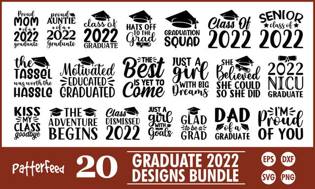 Graduation 2022 SVG Designs Bundle SVG PatternFeed8 