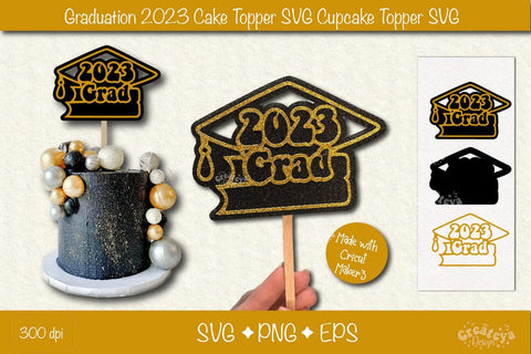 Graduation 2023 cake topper| Cupcake topper| Graduation 2023 Papercut SVG SVG Createya Design 