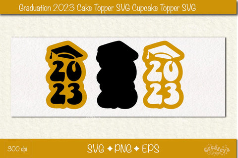 Graduation 2023 cake topper| Cupcake topper| Graduation 2023 Papercut SVG SVG Createya Design 