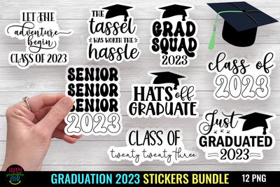 Graduation 2023 Stickers Bundle I Graduation Stickers SVG Happy Printables Club 