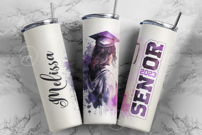 Graduation 2023 Tumbler, Add Your Own Text, Senior 2023 Tumbler, 20oz Skinny Tumbler, Watercolor Design, Graduation Wrap, Digital Downloa Sublimation Syre Digital Creations 