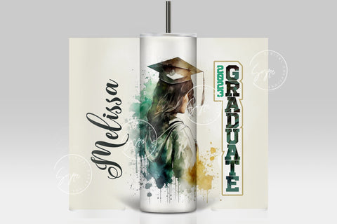 Graduation 2023 Tumbler, Add Your Own Text, Senior 2023 Tumbler, 20oz Skinny Tumbler, Watercolor Design, Graduation Wrap, Digital Download Sublimation Syre Digital Creations 