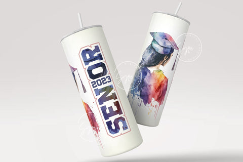 Graduation 2023 Tumbler, Add Your Own Text, Senior 2023 Tumbler, 20oz Skinny Tumbler, Watercolor Design, Graduation Wrap, Digital Download Sublimation Syre Digital Creations 