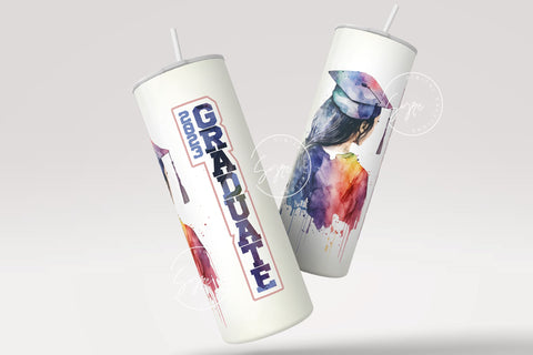 Graduation 2023 Tumbler, Add Your Own Text, Senior 2023 Tumbler, 20oz Skinny Tumbler, Watercolor Design, Graduation Wrap, Digital Download Sublimation Syre Digital Creations 