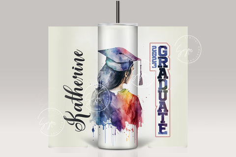 Graduation 2023 Tumbler, Add Your Own Text, Senior 2023 Tumbler, 20oz Skinny Tumbler, Watercolor Design, Graduation Wrap, Digital Download Sublimation Syre Digital Creations 