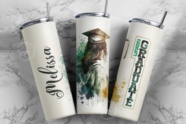 Graduation 2023 Tumbler, Add Your Own Text, Senior 2023 Tumbler, 20oz Skinny Tumbler, Watercolor Design, Graduation Wrap, Digital Download Sublimation Syre Digital Creations 