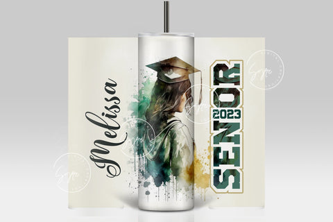 Graduation 2023 Tumbler, Add Your Own Text, Senior 2023 Tumbler, 20oz Skinny Tumbler, Watercolor Design, Graduation Wrap, Digital Download Sublimation Syre Digital Creations 
