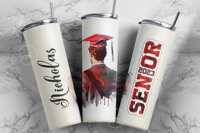 Graduation 2023 Tumbler, Add Your Own Text, Senior 2023 Tumbler, 20oz Skinny Tumbler, Watercolor Design, Graduation Wrap, Digital Download Sublimation Syre Digital Creations 