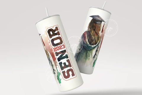 Graduation 2023 Tumbler, Add Your Own Text, Senior 2023 Tumbler, 20oz Skinny Tumbler, Watercolor Design, Graduation Wrap, Digital Download Sublimation Syre Digital Creations 