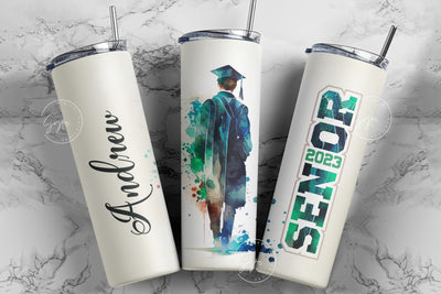 Graduation 2023 Tumbler, Add Your Own Text, Senior 2023 Tumbler, 20oz Skinny Tumbler, Watercolor Design, Graduation Wrap, Digital Download Sublimation Syre Digital Creations 