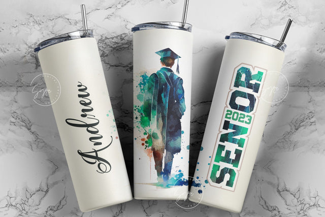 Graduation 2023 Tumbler, Add Your Own Text, Senior 2023 Tumbler, 20oz Skinny Tumbler, Watercolor Design, Graduation Wrap, Digital Download Sublimation Syre Digital Creations 