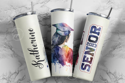 Graduation 2023 Tumbler, Add Your Own Text, Senior 2023 Tumbler, 20oz Skinny Tumbler, Watercolor Design, Graduation Wrap, Digital Download Sublimation Syre Digital Creations 