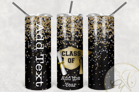 Graduation 20oz Skinny Tumbler Sublimation Black color Sublimation Marlene Campos 