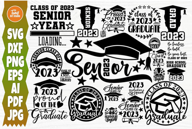 Graduation Bundle SVG, Graduation Svg, Proud of the Graduate Signs, Senior Class of 2023 Svg, Quotes, Cricut Files, Sayings, Silhouette Svg SVG TonisArtStudio 