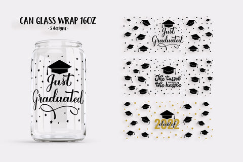 Graduation can glass wrap SVG. Funny graduate glass can SVG LaBelezoka 