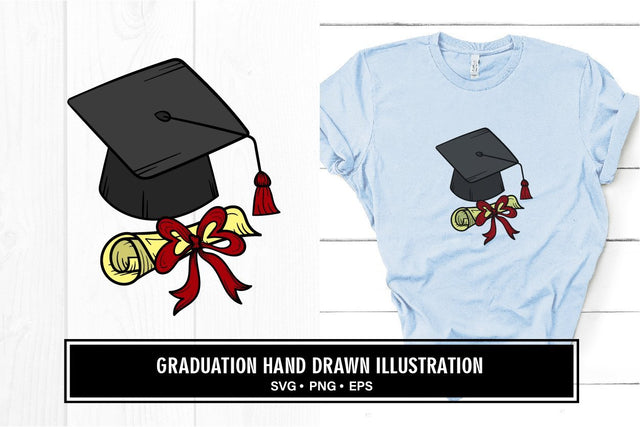 Graduation cap hand drawn illustration svg SVG vectorbundles 