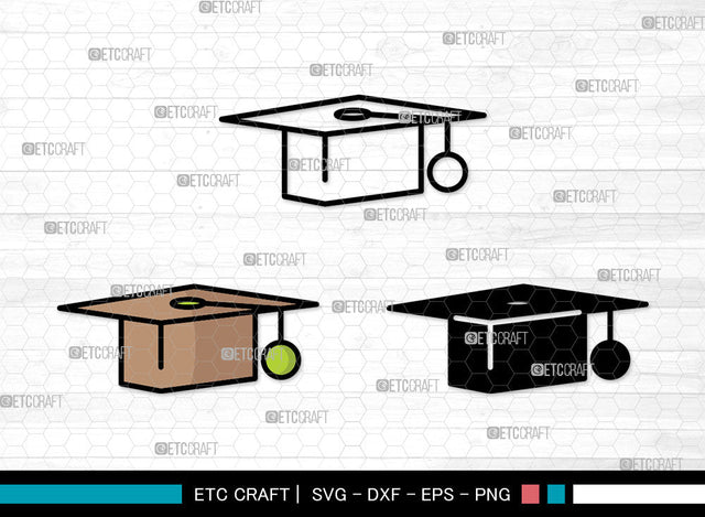 Graduation Cap Icons Color, Graduation Cap Svg, Grad cap Svg, Graduation Cap, Graduation Caps, Graduation Cap Bundle, Icon Bundle, Svg Cut File, Dxf, Eps, Png, SVG ETC Craft 