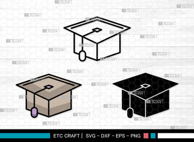 Graduation Cap Icons Color, Graduation Cap Svg, Grad cap Svg, Graduation Cap, Graduation Caps, Graduation Cap Bundle, Icon Bundle, Svg Cut File, Dxf, Eps, Png, SVG ETC Craft 