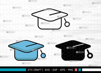 Graduation Cap Icons Color, Graduation Cap Svg, Grad cap Svg, Graduation Cap, Graduation Caps, Graduation Cap Bundle, Icon Bundle, Svg Cut File, Dxf, Eps, Png, SVG ETC Craft 