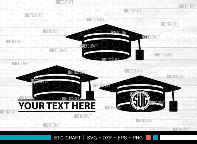 Graduation Cap Icons Monogram, Graduation Cap Svg, Grad cap Svg, Graduation Cap, Graduation Caps, Graduation Cap Monogram, Icon Monogram, Svg Cut File, Dxf, Eps, Png, SVG ETC Craft 