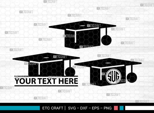 Graduation Cap Icons Monogram, Graduation Cap Svg, Grad cap Svg, Graduation Cap, Graduation Caps, Graduation Cap Monogram, Icon Monogram, Svg Cut File, Dxf, Eps, Png, SVG ETC Craft 