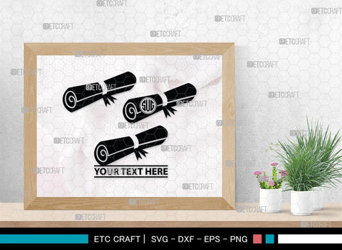 Graduation Cap Monogram, Graduation Cap Silhouette, Graduate SVG, Graduation Svg, Diploma Svg, Graduation Hat Svg, Degree Svg, Graduate Bundle, SB00441 SVG ETC Craft 