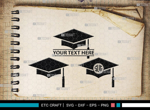 Graduation Cap Monogram, Graduation Cap Silhouette, Graduate SVG, Graduation Svg, Diploma Svg, Graduation Hat Svg, Degree Svg, Graduate Bundle, SB00441 SVG ETC Craft 