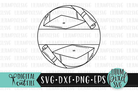Graduation Cap Monogram Name Frame - Graduation SVG SVG Lilium Pixel SVG 