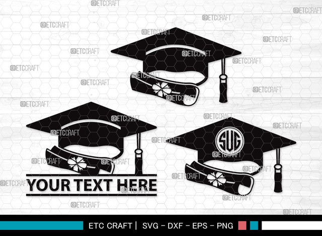 Graduation Cap Monogram SVG | Cap Svg | Graduation Svg | Grad Cap Svg | Graduation Cap Clipart SVG ETC Craft 