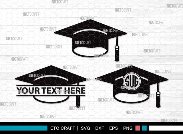 Graduation Cap Monogram SVG | Cap Svg | Graduation Svg | Grad Cap Svg | Graduation Cap Clipart SVG ETC Craft 