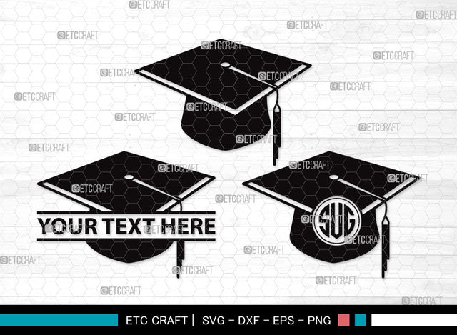 Graduation Cap Monogram SVG | Cap Svg | Graduation Svg | Grad Cap Svg | Graduation Cap Clipart SVG ETC Craft 