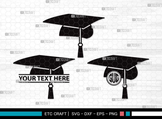 Graduation Cap Monogram SVG | Cap Svg | Graduation Svg | Grad Cap Svg | Graduation Cap Clipart SVG ETC Craft 