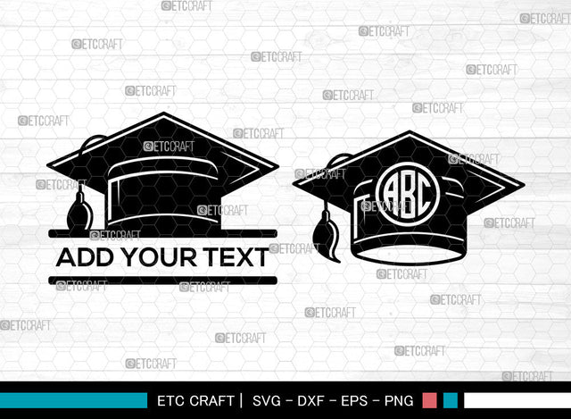 Graduation Cap Monogram SVG, Senior Cap Svg, Graduation Hat Svg, Graduate Svg, Split Monogram Svg SVG ETC Craft 