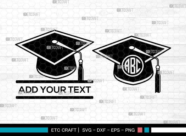 Graduation Cap Monogram SVG, Senior Cap Svg, Graduation Hat Svg, Graduate Svg, Split Monogram Svg SVG ETC Craft 