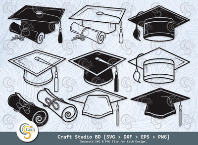 Graduation Cap Silhouette, Senior Cap Svg, Graduation Hat Svg, Graduate Svg, Graduation Cap SVG Bundle SVG ETC Craft 
