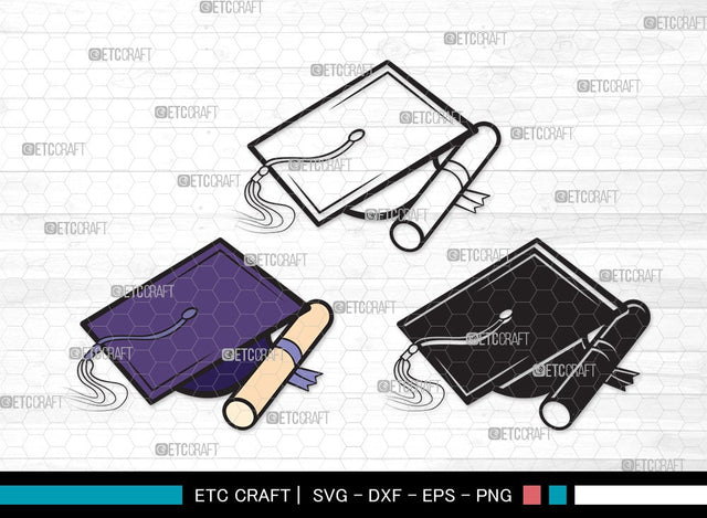 Graduation Cap SVG | Cap Svg | Graduation Svg | Grad Cap Svg | Graduation Cap Clipart SVG ETC Craft 