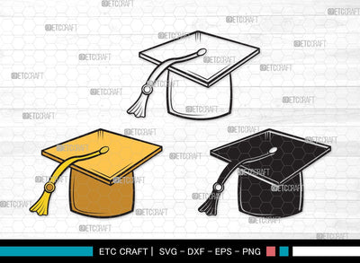 Graduation Cap SVG | Cap Svg | Graduation Svg | Grad Cap Svg | Graduation Cap Clipart SVG ETC Craft 